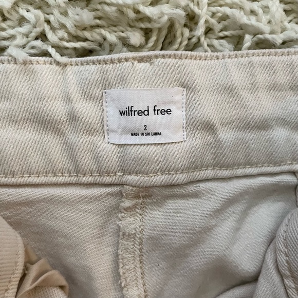 aritzia wilfred free straight leg high rise denim cargo cream off-white biege - Picture 5 of 8